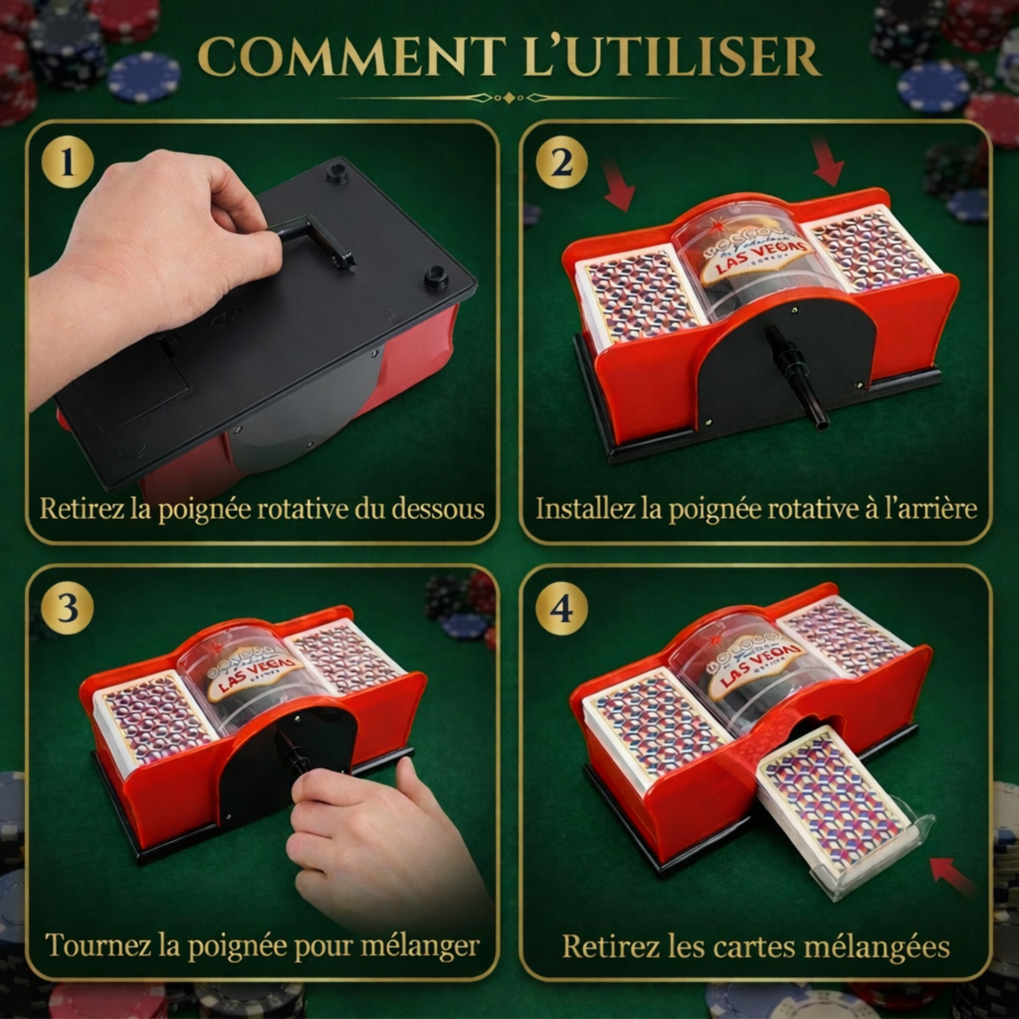 Mélangeur de Cartes Manuel à Manivelle