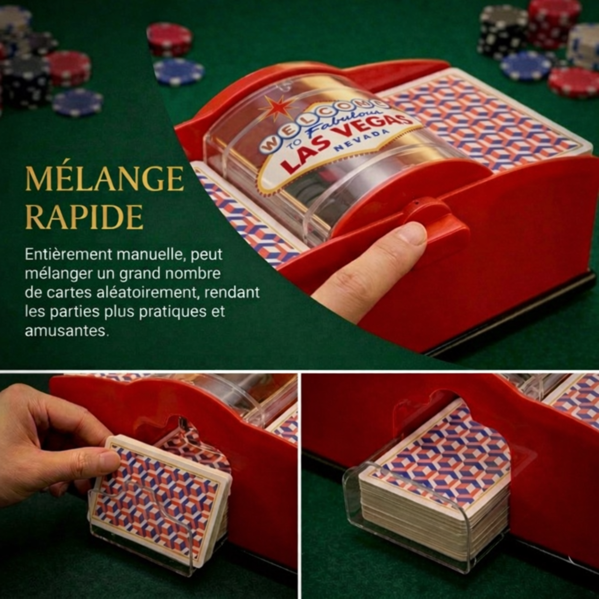 Mélangeur de Cartes Manuel à Manivelle