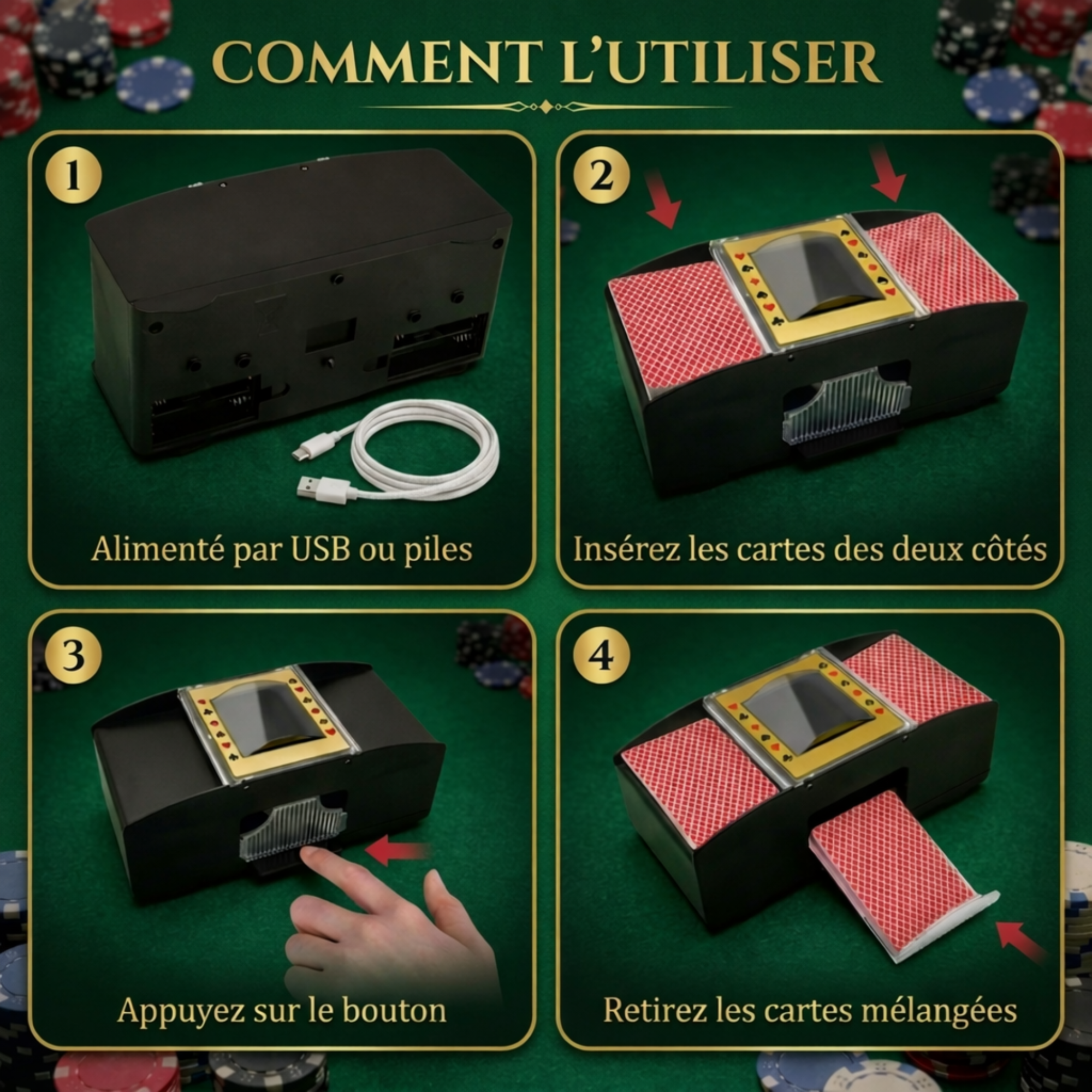 Mélangeur de Cartes Automatique Électrique
