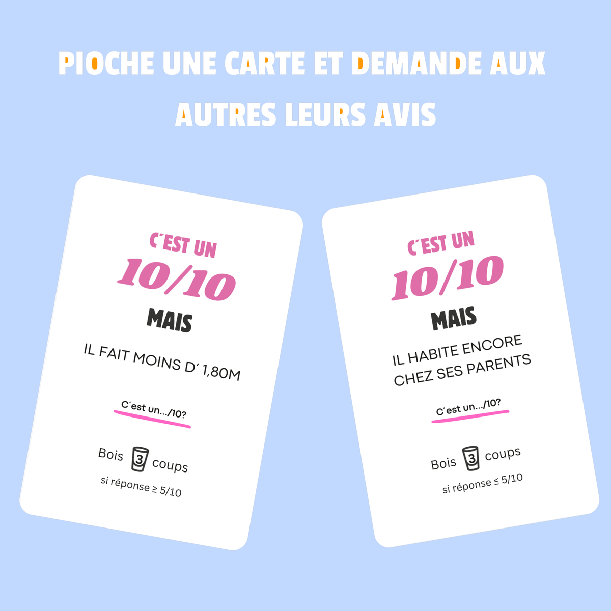 Jeu de cartes à boire C'est un 10/10 Mais - vue 2